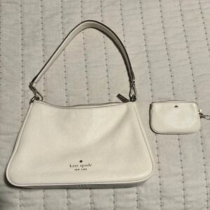 Kate Spade White Leather Shoulder Bag and Coin Purse Set